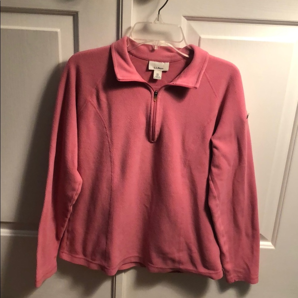LL Bean Pink Quarter-Zip Fleece